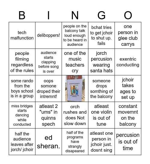 chimas concert! (audicne) Bingo Card