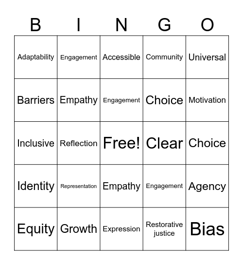 Designing Universally Bingo Card