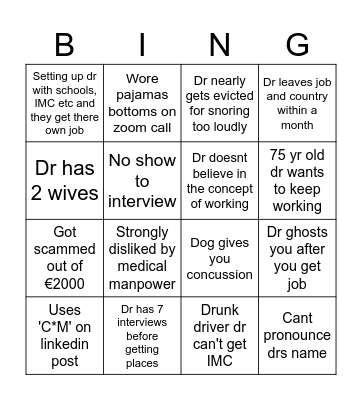 MatchMedics - Bingo Card