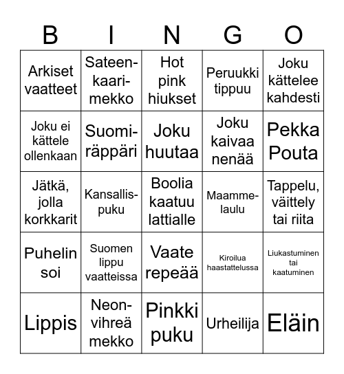 Linnanjuhlabongaus Bingo Card