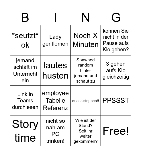 HOFMANN BINGO Card