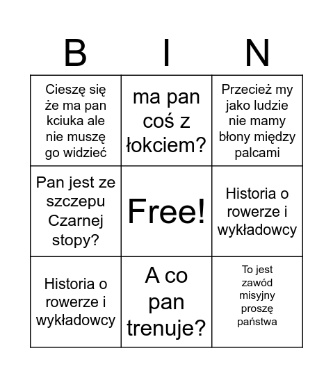 Gimnastyka bingo Card