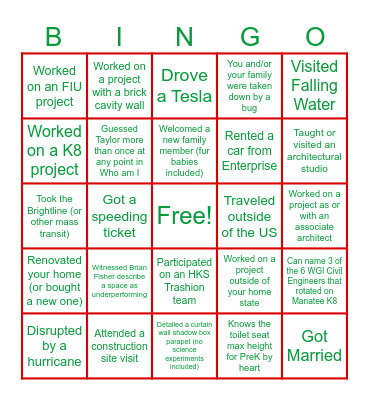 Florida EDU 2024 Bingo Card