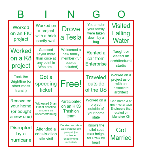 Florida EDU 2024 Bingo Card