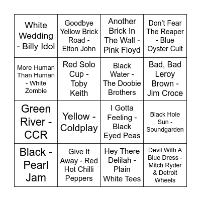 Colors Bingo Card