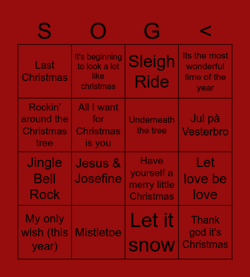 MERRY CHRISTMAS BINGO FUN TIMES Bingo Card
