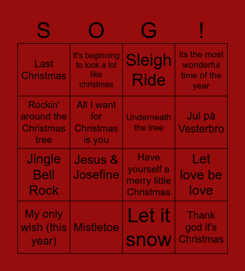 MERRY CHRISTMAS BINGO FUN TIMES Bingo Card