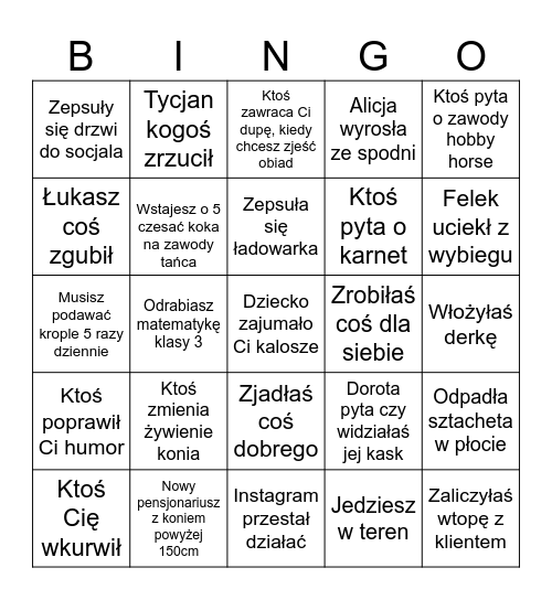 Pensjonat Bingo Card