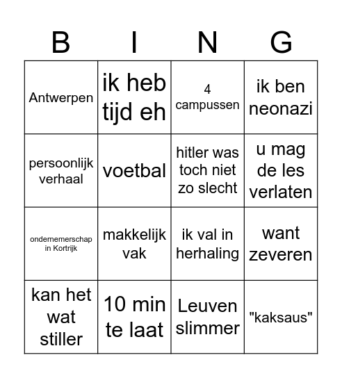 marc neo logman bingo Card