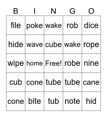 Magic e Bingo Card