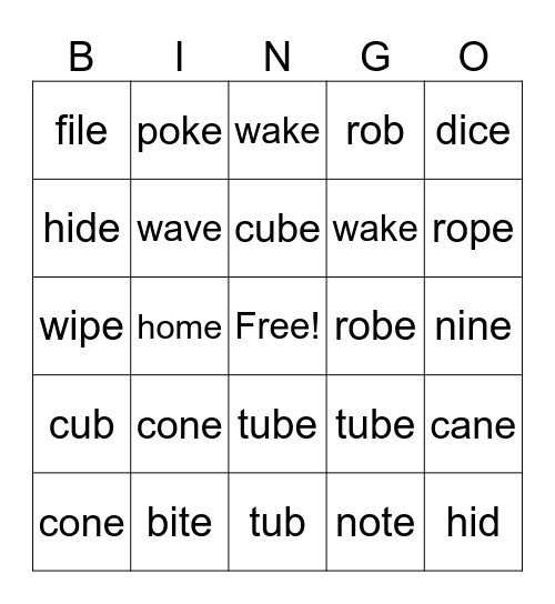 Magic e Bingo Card