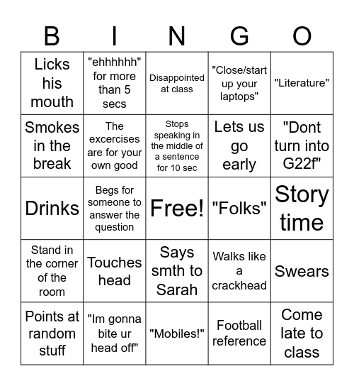 Mr.C Bingo Card