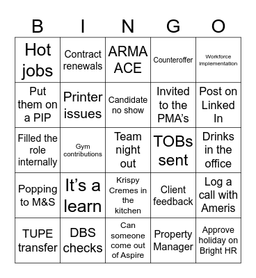 Abbatt Bingo Card