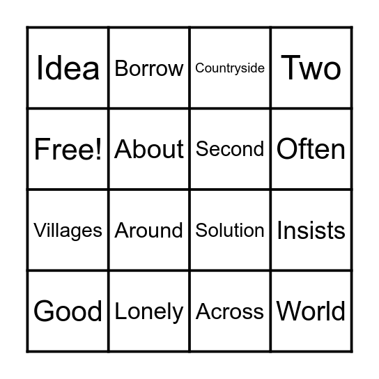 Community Bingo Card