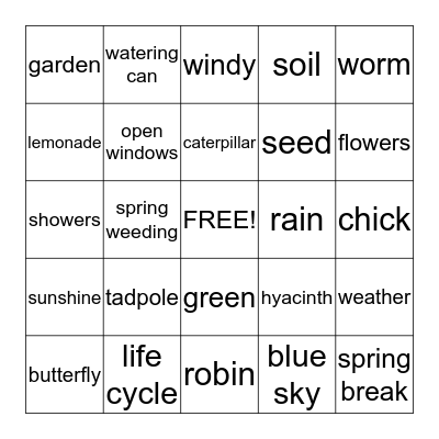 SPRING BINGO Card