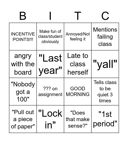 Barnett Bingo™️ Bingo Card