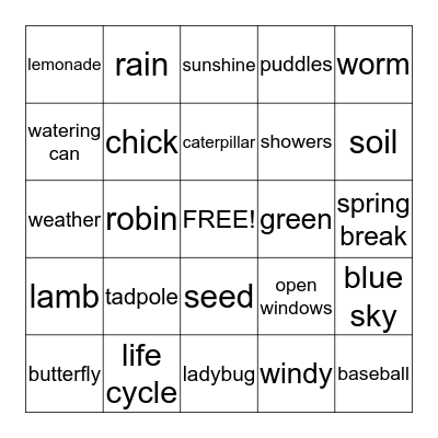 SPRING BINGO Card