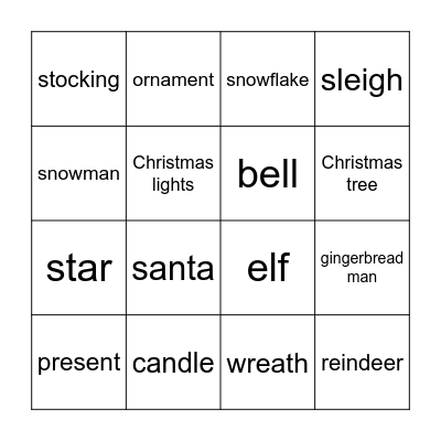 Christmas Bingo Card