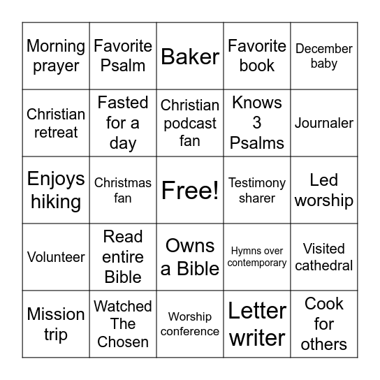 Bibles & Brunch Bingo Card