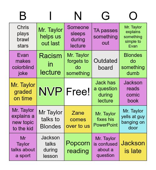 Stensrud Bingo Card