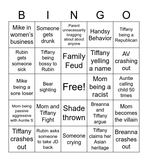 Gatlinburg Bingo Card