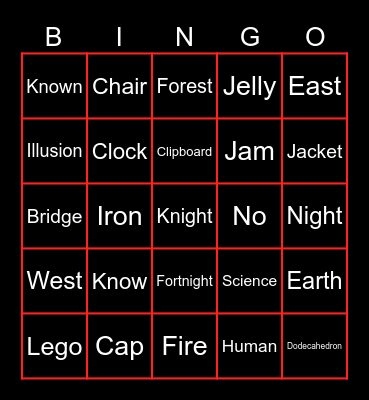 Fun End of Semester Bingo Card