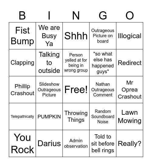 Mr Oprea 2nd block physics Bingo Card