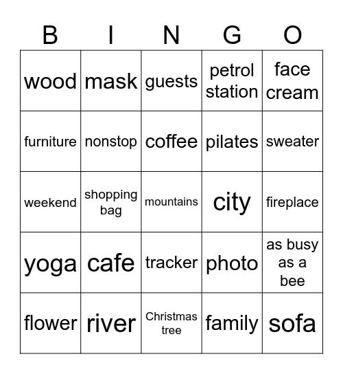 Our First Bingo Card