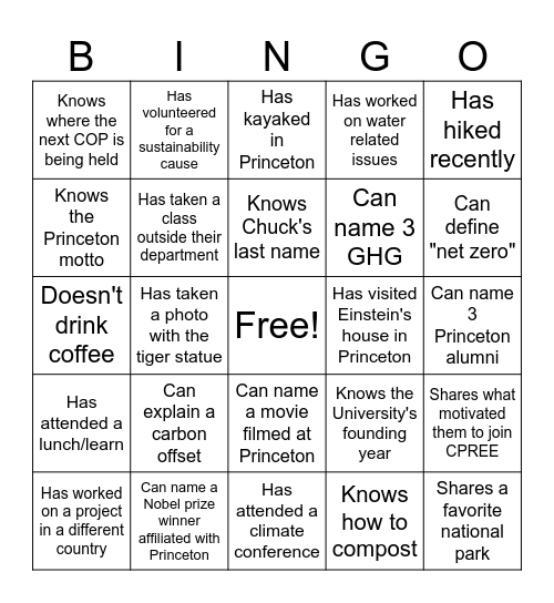 Find Someone Who... Bingo Card