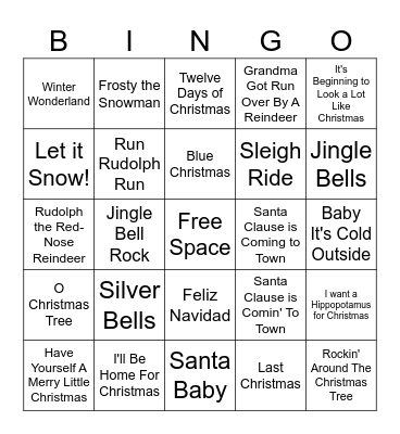 Christmas Bingo Card