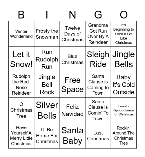 Christmas Bingo Card