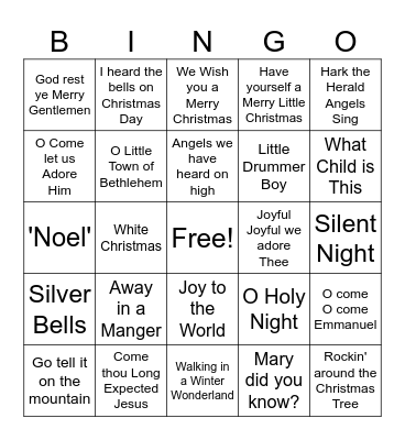 LWC Christmas Party Bingo Card