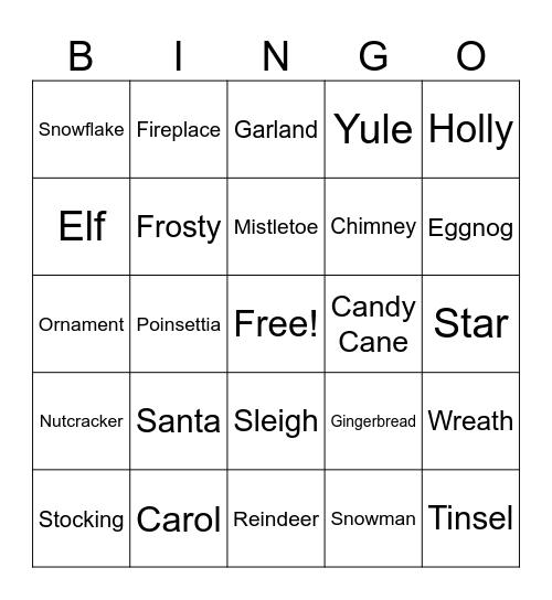 HR Christmas Bingo Card