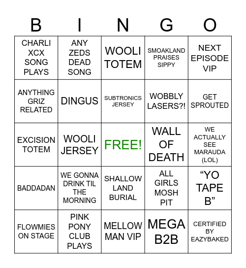 CYCLOPS COVE 3! Bingo Card