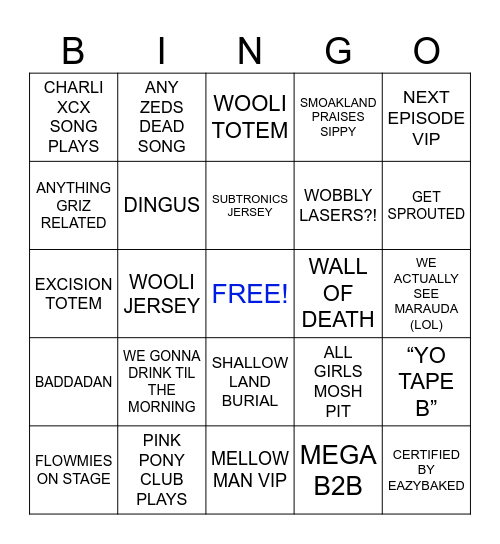 CYCLOPS COVE 3! Bingo Card