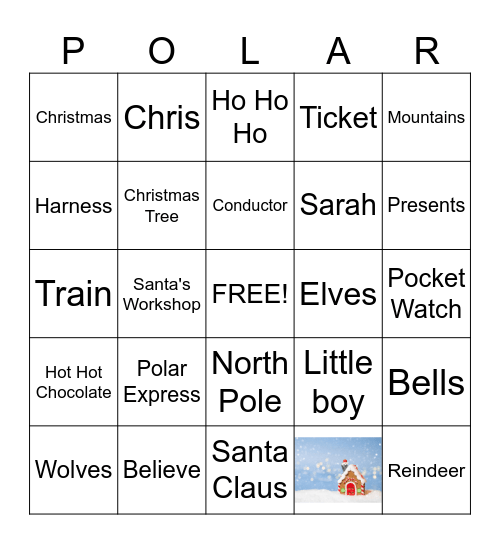 Polar Express Bingo Card