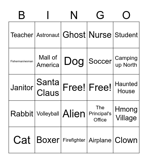 Inferencing Bingo Card