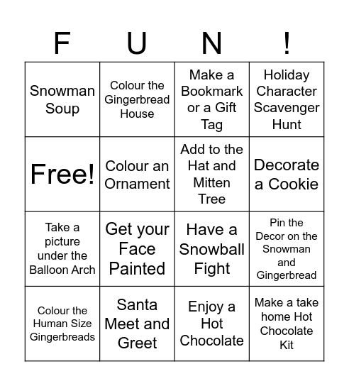 Fun, Frost, Family 2024! Bingo Card