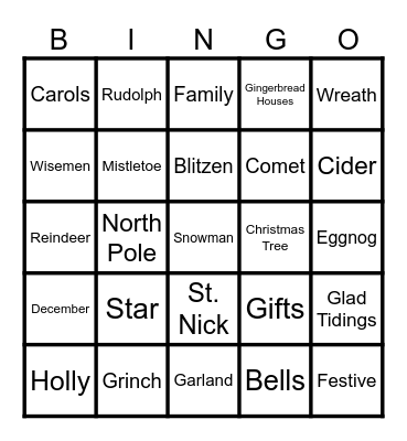 Christmas BINGO Card