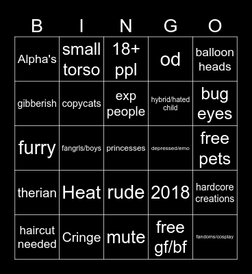 Gacha Online Bingo Card