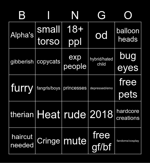 Gacha Online Bingo Card