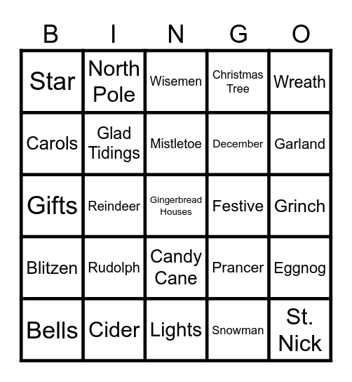 Christmas BINGO Card