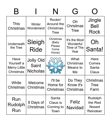Holiday Bingo Card