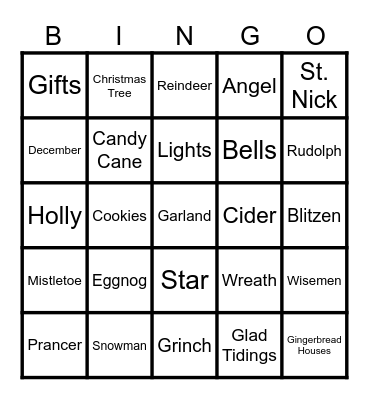 Christmas BINGO Card