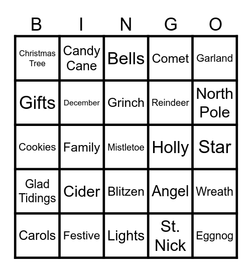 Christmas BINGO Card