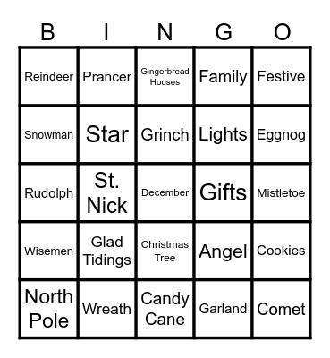 Christmas BINGO Card