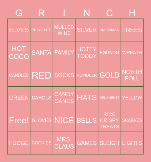 HOLIDAY CHEERMEISTER Bingo Card