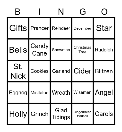 Christmas BINGO Card