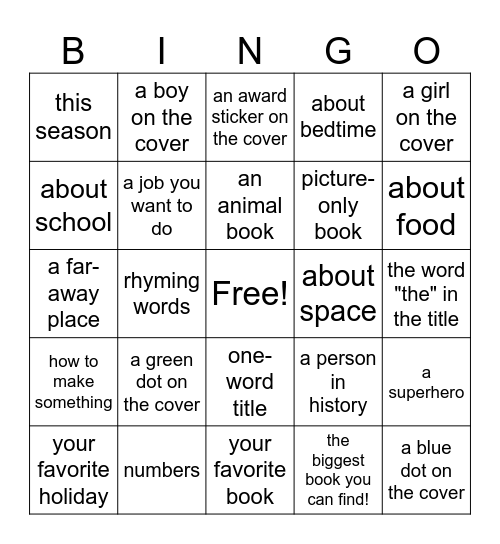 Find a book with... Bingo Card