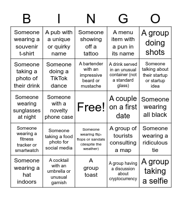 Masters of Brew Appreciation (MBA) Bingo Card